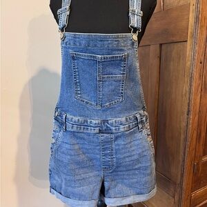 No Boundaries Blue Denim Overalls Shorts